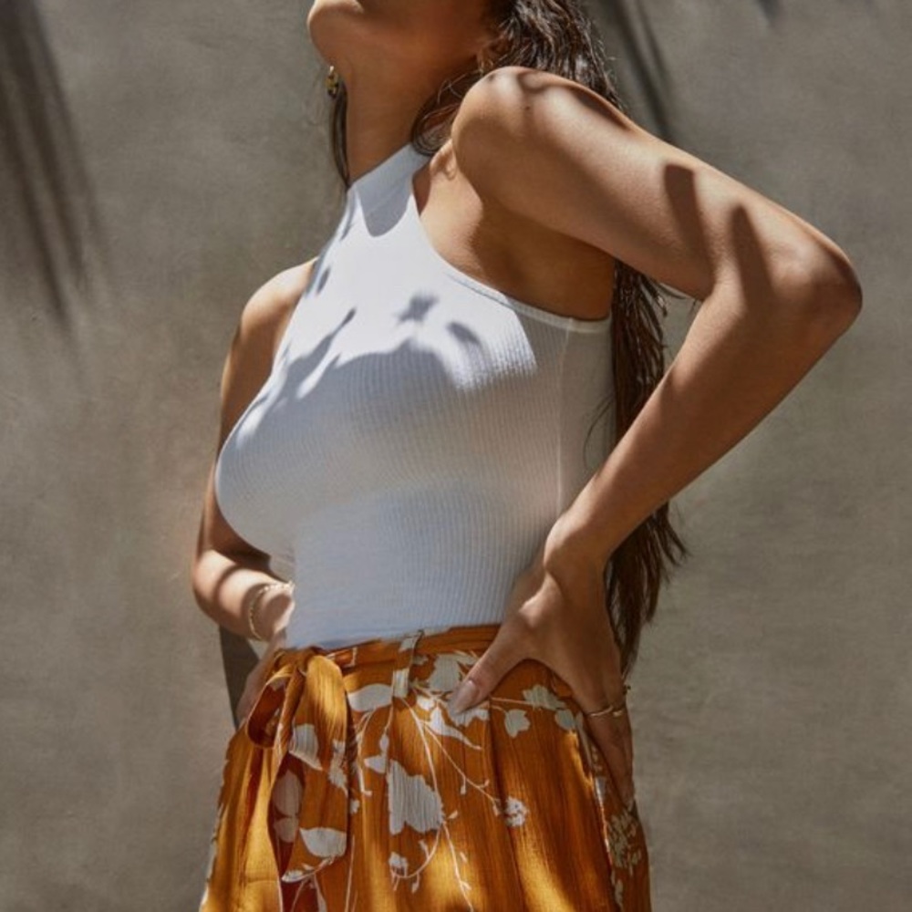 JustFab halter rib tank